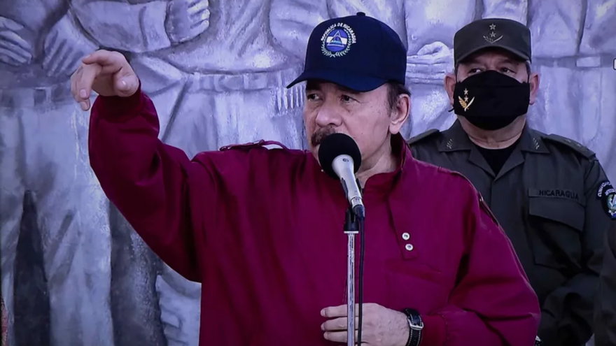 Ortega cargó contra Boric y la Iglesia católica durante un acto en ocasión del 43 aniversario de la Policía Nacional y transmitido en cadena de radio y televisión. (EFE)