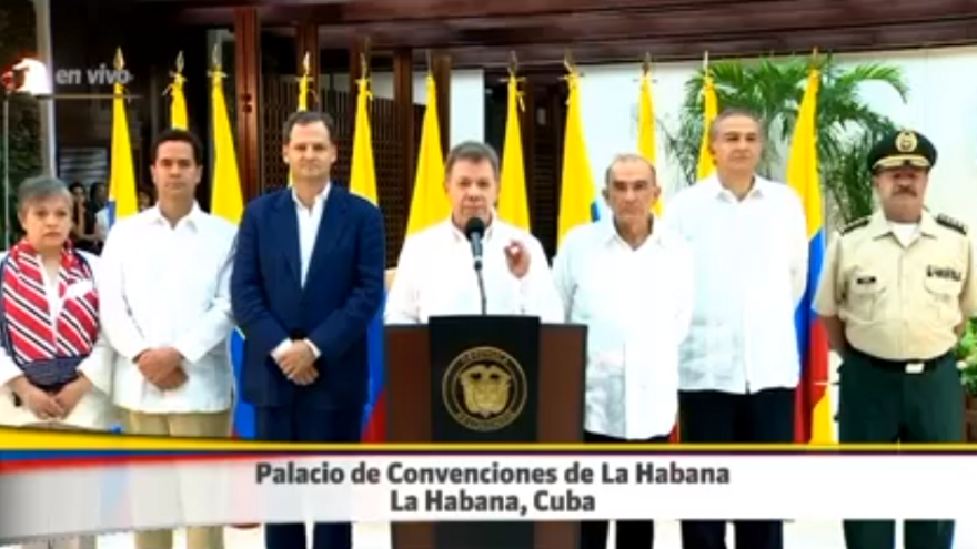 Presidente Santos en conferencia de prensa desde La Habana. (SIG/Presidencia de Colombia)