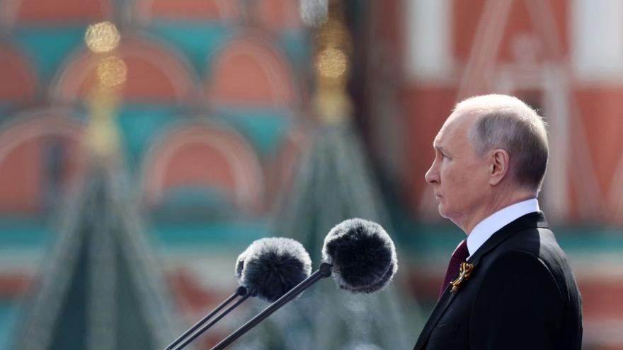Putin durante su discurso de este martes en la Plaza Roja para conmemorar la victoria sobre el ejército nazi. (EFE)