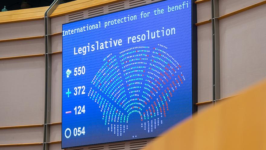 Resultado de la votación en Bruselas favorable a acoger a 120.000 refugiados más en Europa. (European Parliament/Flickr)