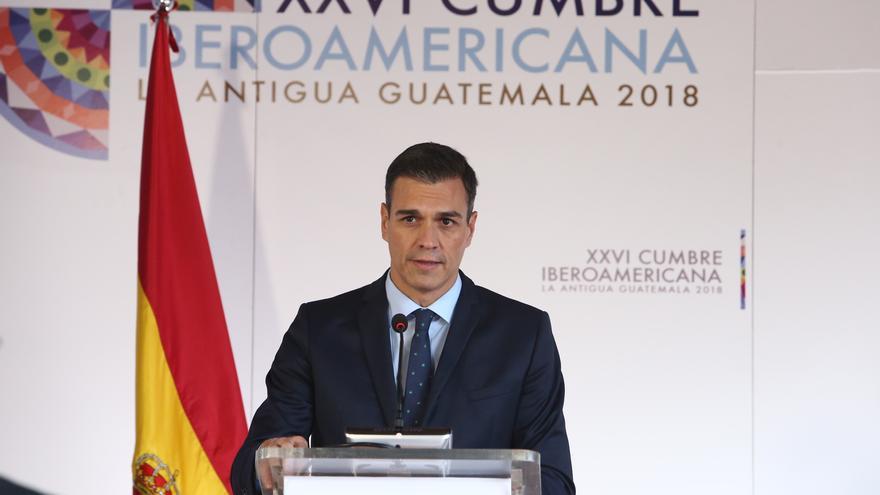 Pedro Sánchez durante la  XXVI Cumbre Iberoamericana celebrada la pasada semana en Guatemala. (Moncloa)