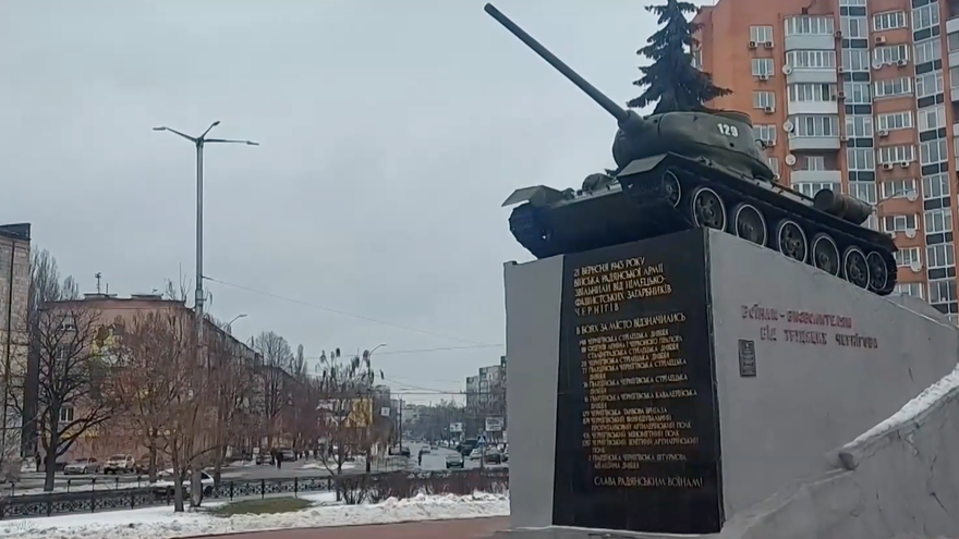 Todo está tranquilo en Sénkivka, frontera entre Ucrania, Bielorrusia y Rusia, horas antes del inicio de las maniobras militares de los dos últimos. (Captura)