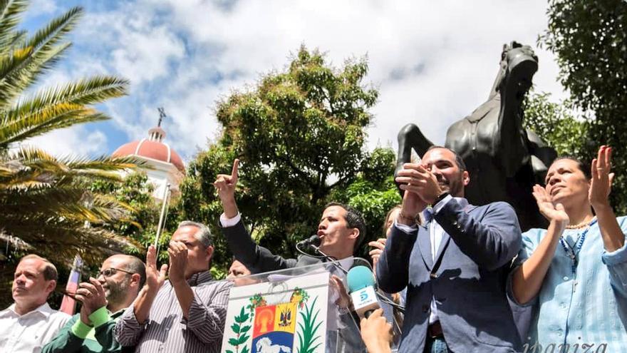 "Se sigue avanzando en la Unión Europea para el reconocimiento y apoyo pleno de nuestra lucha legítima y constitucional", dijo Guaidó. (@jguaido)
