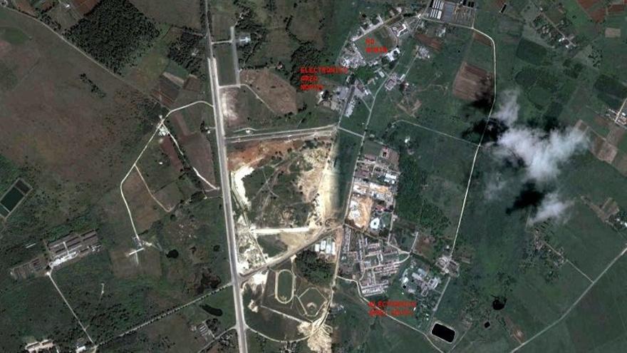 Vista aérea de la base militar soviética de Lourdes, en Cuba. (Google Earth)