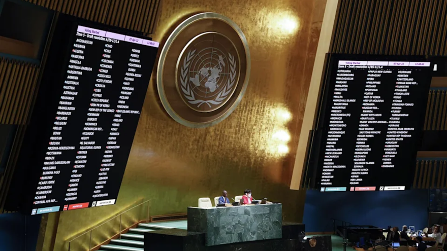 Votación este jueves de la salida de Rusia del Consejo de Derechos Humanos de la ONU. (EFE)