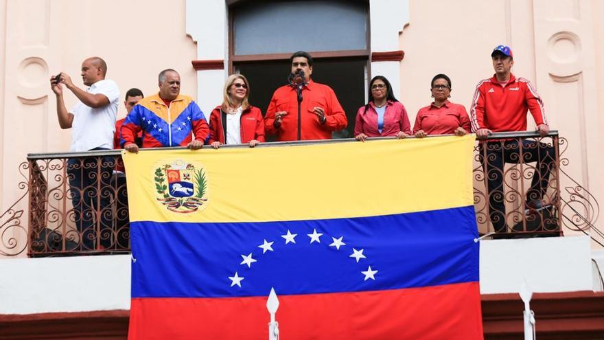 "He decidido romper relaciones diplomáticas y políticas con el gobierno imperialista de los Estados Unidos", dijo Maduro desde la sede presidencial. (@PresidencialVen)