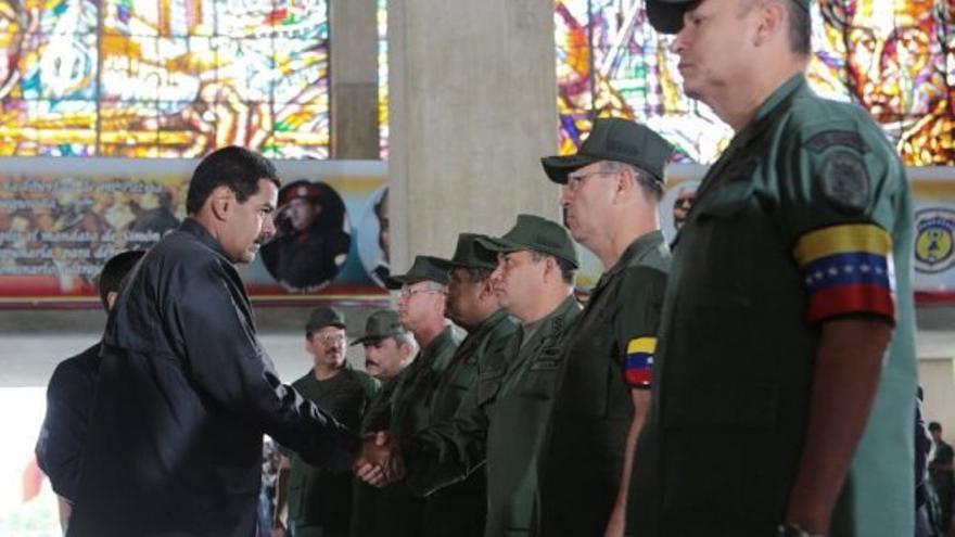 El presidente Nicolás Maduro en una ceremonia militar. (Archivo EFE)