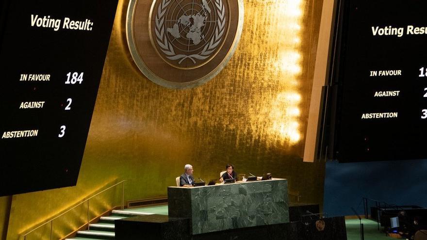 Imagen de la votación de 2021 en la Asamblea General de la ONU contra el embargo de EE UU a Cuba. (ONU)
