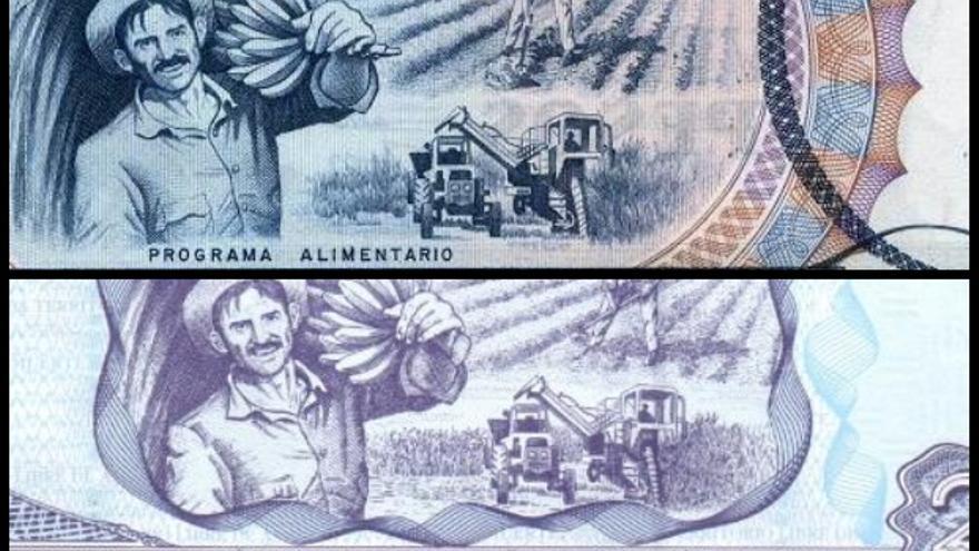 La imagen está extraída del dorso de los billetes de 20 pesos en circulación. (Collage)