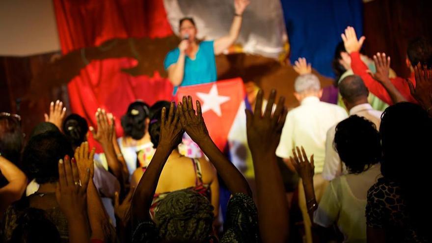 Culto evangélico en Cuba. 